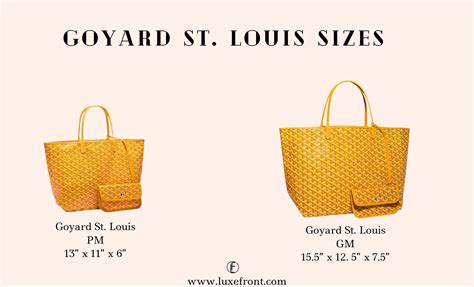 goyard pm vs gm|goyard tote bag size comparison.